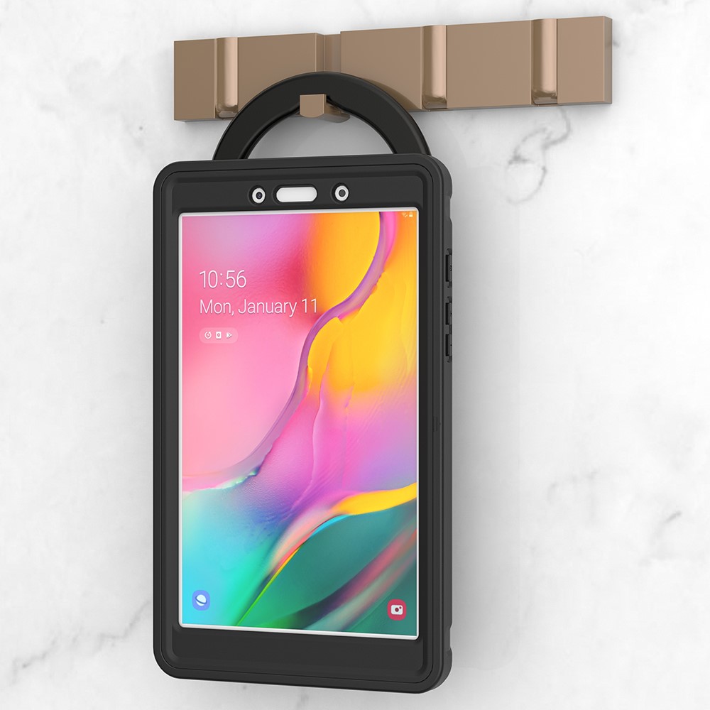 Drop-Proof 360° Rotary Kickstand Tablet Cover for Samsung Galaxy Tab A 8.0 Wi-Fi (2019) SM-T290/LTE (2019) SM-T295 - Black/Black-14