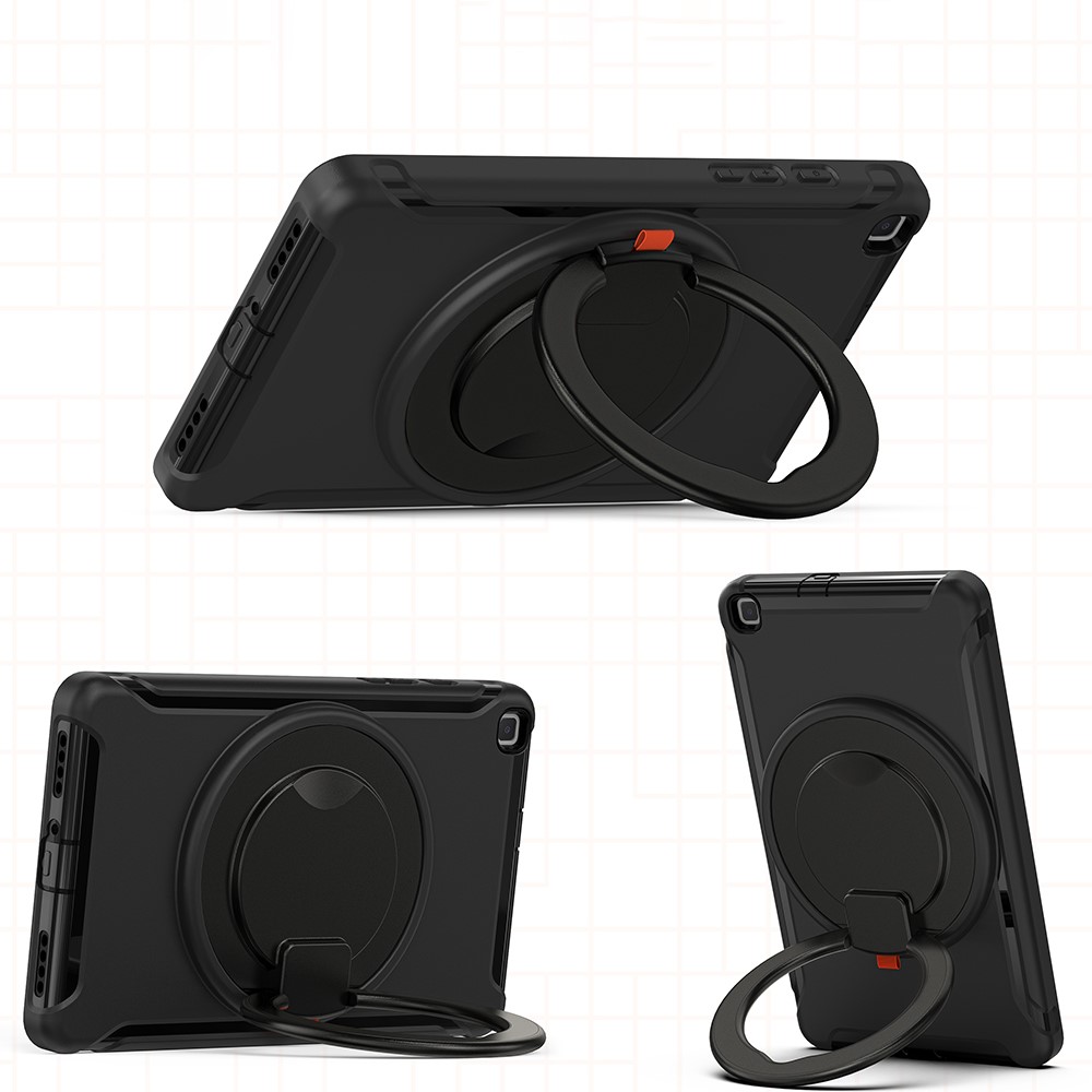 Drop-Proof 360° Rotary Kickstand Tablet Cover for Samsung Galaxy Tab A 8.0 Wi-Fi (2019) SM-T290/LTE (2019) SM-T295 - Black/Black-7
