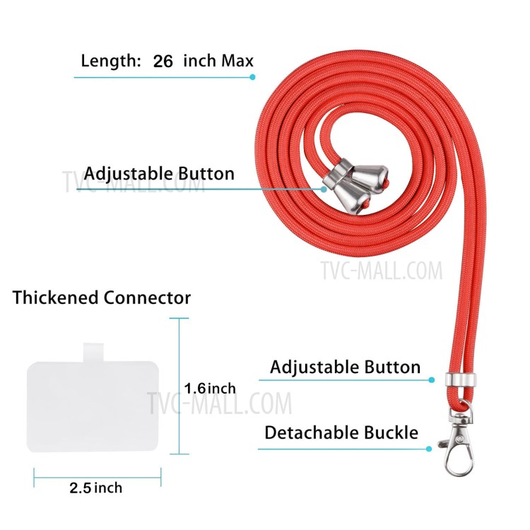 TPU + PC Hybrid Full Protective Phone Cover Shell with Lanyard for Samsung Galaxy A03s - Red-6