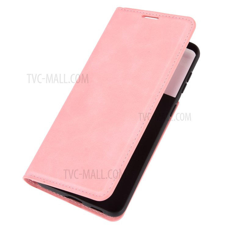 Magnetic Auto-absorbed Wallet Stand Leather Phone Case Cover for Samsung Galaxy S21+ 5G - Pink-8