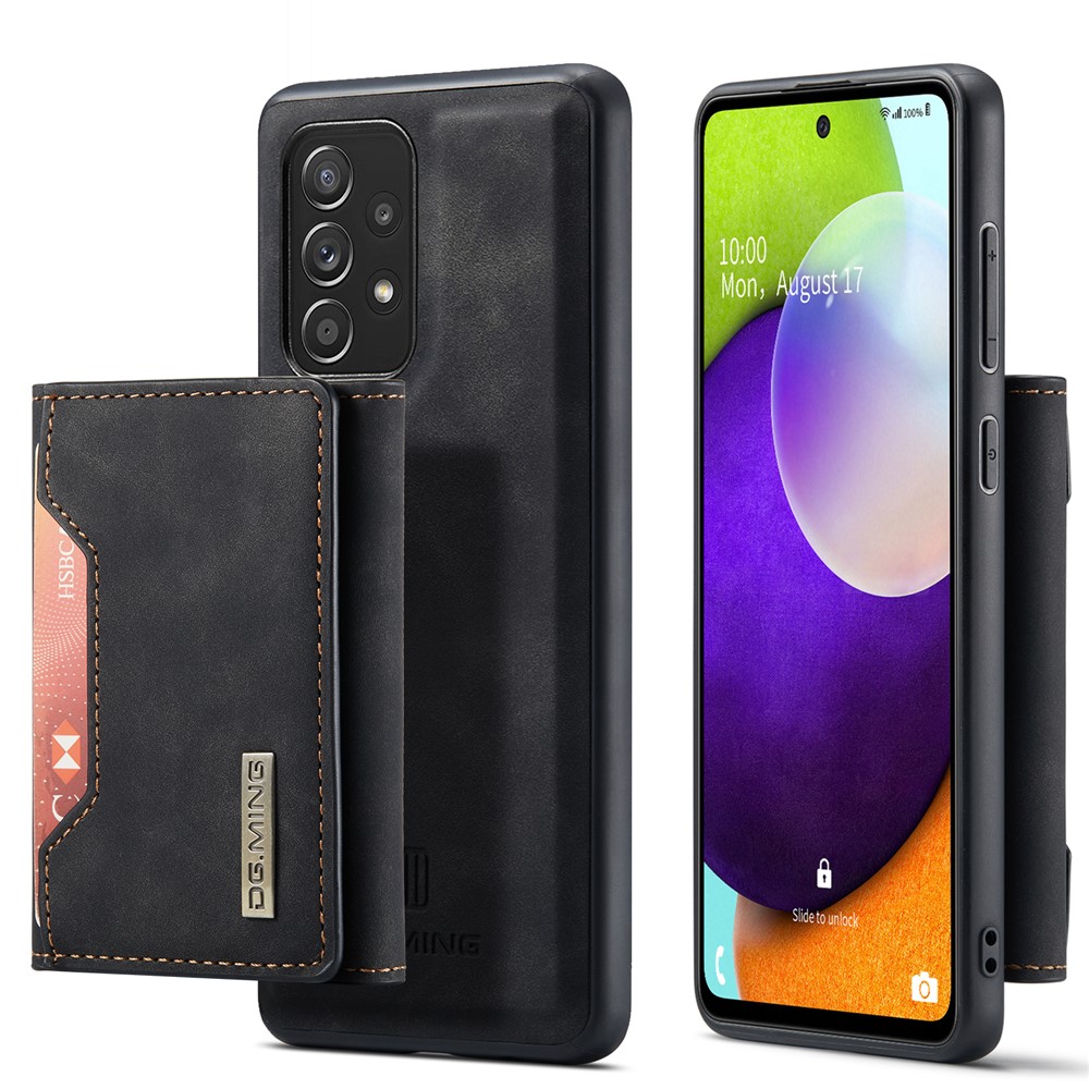 Wholesale Dg Ming M2 Series Anti Fall Tri Fold Wallet Magnetic Kickstand Leather Case For Samsung Galaxy A52 4g 5g A52s 5g Black From China Tvc Mall Com