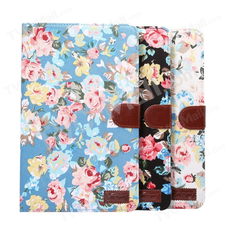 Flower Pattern Leather Wallet Cover for Samsung Galaxy Tab A 10.1 (2016) T580 T585 - White-8