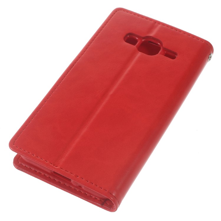 MERCURY GOOSPERY Blue Moon Wallet Leather Cover for Samsung Galaxy J3 (2016) / J3 - Red-4