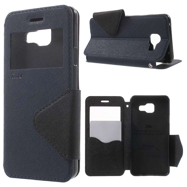 

ROAR KOREA Diary View Window Leather Case for Samsung Galaxy A3 A310F (2016) - Dark Blue