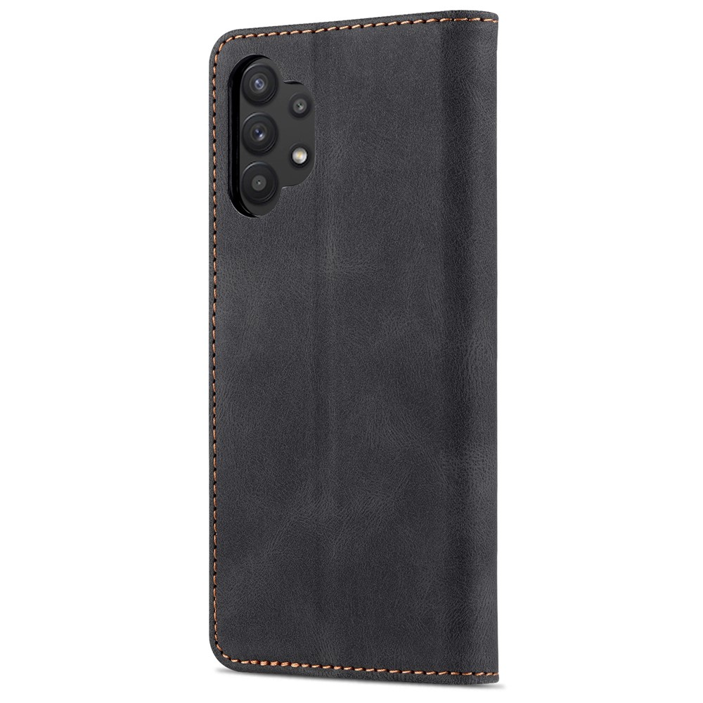 AZNS Anti-Scratch Shockproof Wallet Design Phone Case with Stand for Samsung Galaxy A32 5G - Black-3