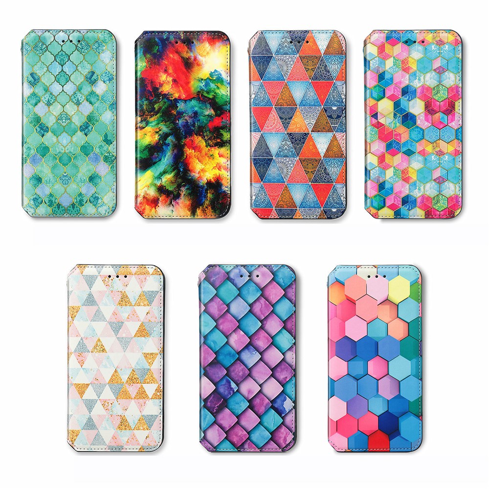 CASENEO 001 Series Colorful Pattern Printing Magnetic PU Leather RFID Blocking Wallet Stand Case for Samsung Galaxy A32 4G (EU Version) - Emerald-14