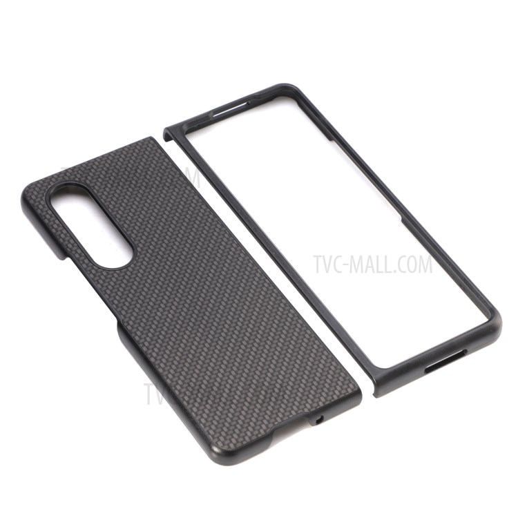 Carbon Fiber Texture Scratch-Resistant PU Leather Coated PC + PVC Phone Case for Samsung Galaxy Z Fold3 5G - Black-11