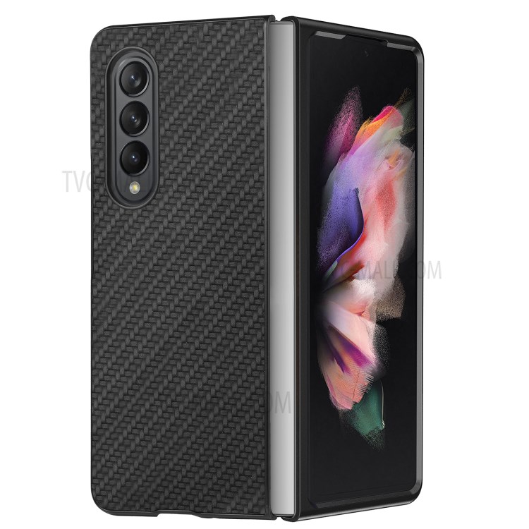 Carbon Fiber Texture Scratch-Resistant PU Leather Coated PC + PVC Phone Case for Samsung Galaxy Z Fold3 5G - Black-6