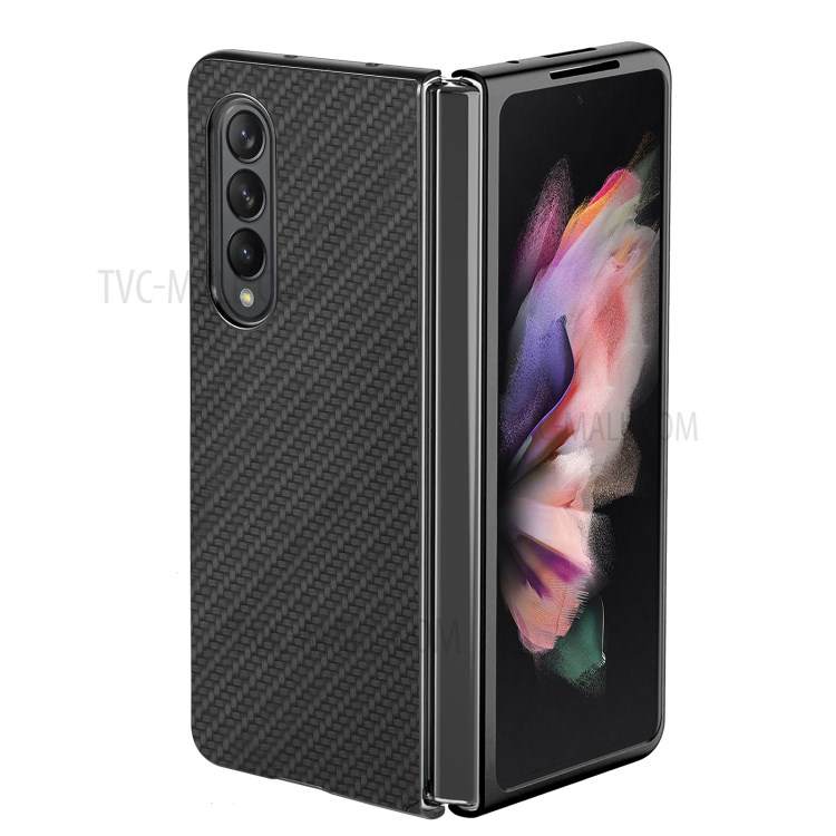 Carbon Fiber Texture Scratch-Resistant PU Leather Coated PC + PVC Phone Case for Samsung Galaxy Z Fold3 5G - Black-7