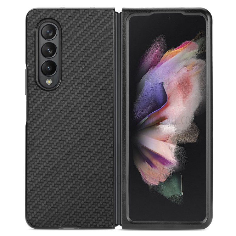 Carbon Fiber Texture Scratch-Resistant PU Leather Coated PC + PVC Phone Case for Samsung Galaxy Z Fold3 5G - Black-8