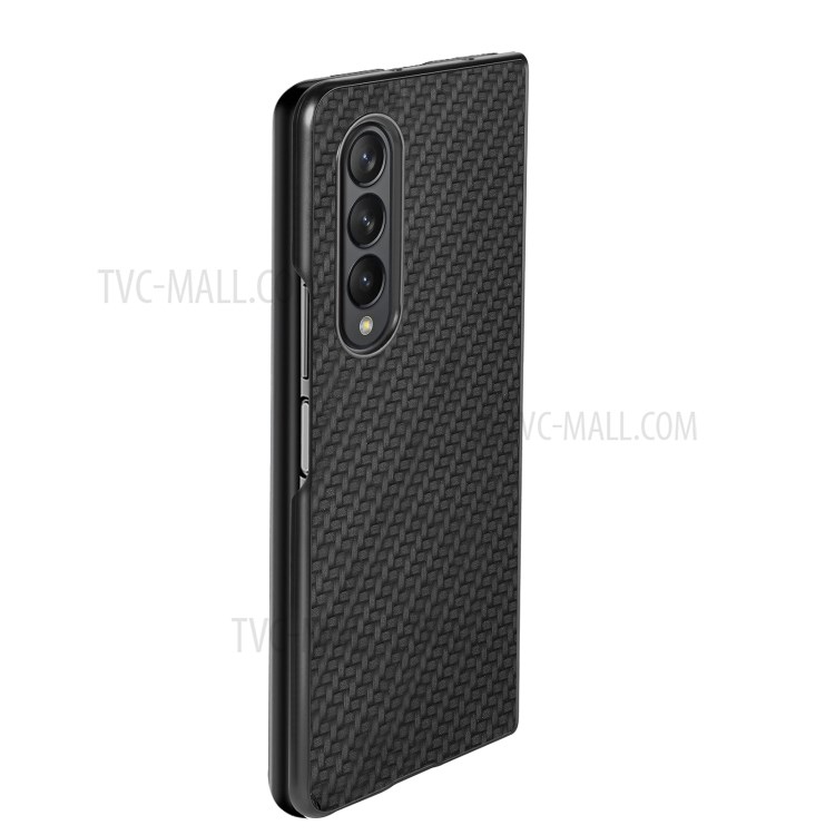 Carbon Fiber Texture Scratch-Resistant PU Leather Coated PC + PVC Phone Case for Samsung Galaxy Z Fold3 5G - Black-9