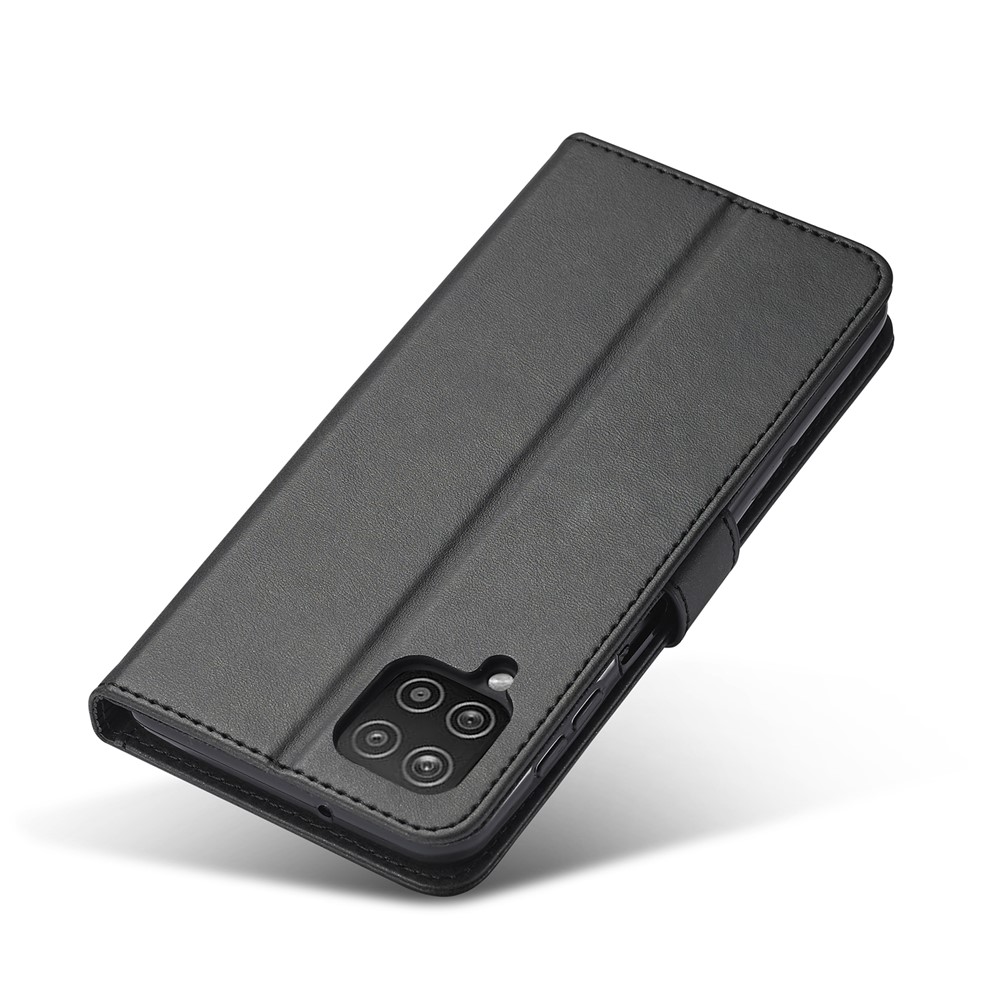 LC.IMEEKE Magnetic Wallet Stand Design Leather Phone Cover Case for Samsung Galaxy M32 (Global Version) - Black-12