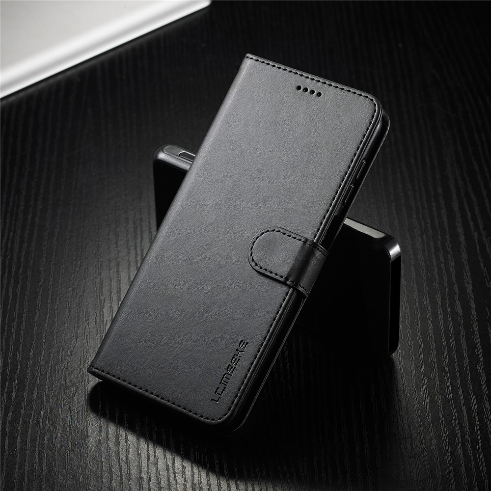 LC.IMEEKE Magnetic Wallet Stand Design Leather Phone Cover Case for Samsung Galaxy M32 (Global Version) - Black-13