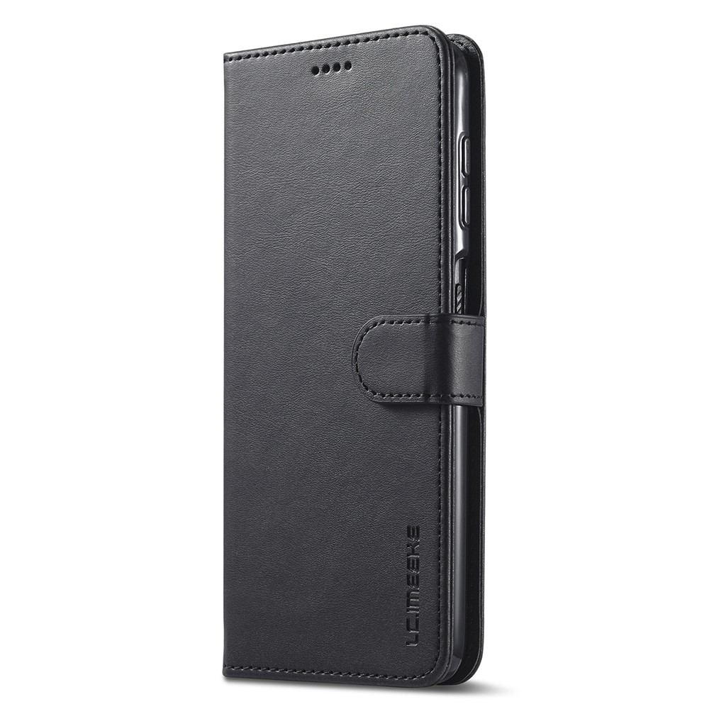 LC.IMEEKE Magnetic Wallet Stand Design Leather Phone Cover Case for Samsung Galaxy M32 (Global Version) - Black-2