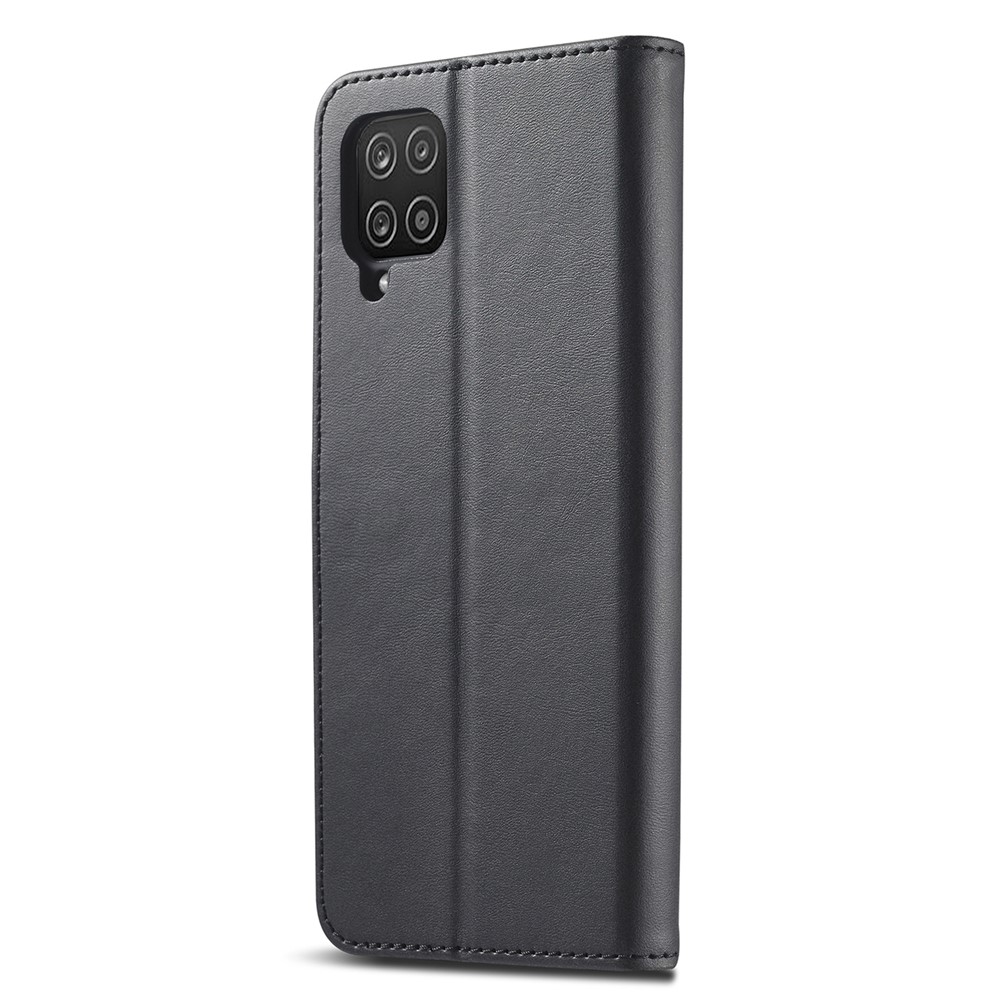 LC.IMEEKE Magnetic Wallet Stand Design Leather Phone Cover Case for Samsung Galaxy M32 (Global Version) - Black-3