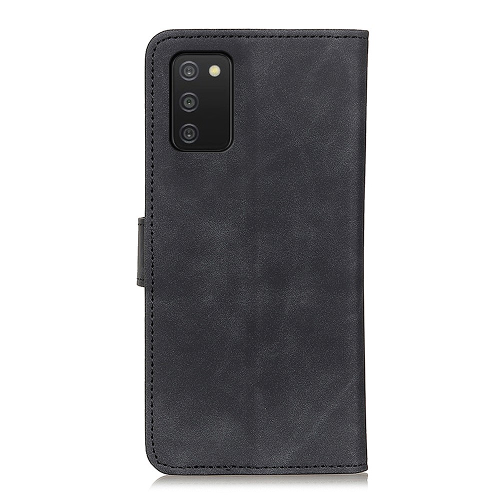 KHAZNEH Vintage Style Wallet Stand Full Protection Phone Cover Case for Samsung Galaxy A03s (164.2 x 75.9 x 9.1mm) - Black-3