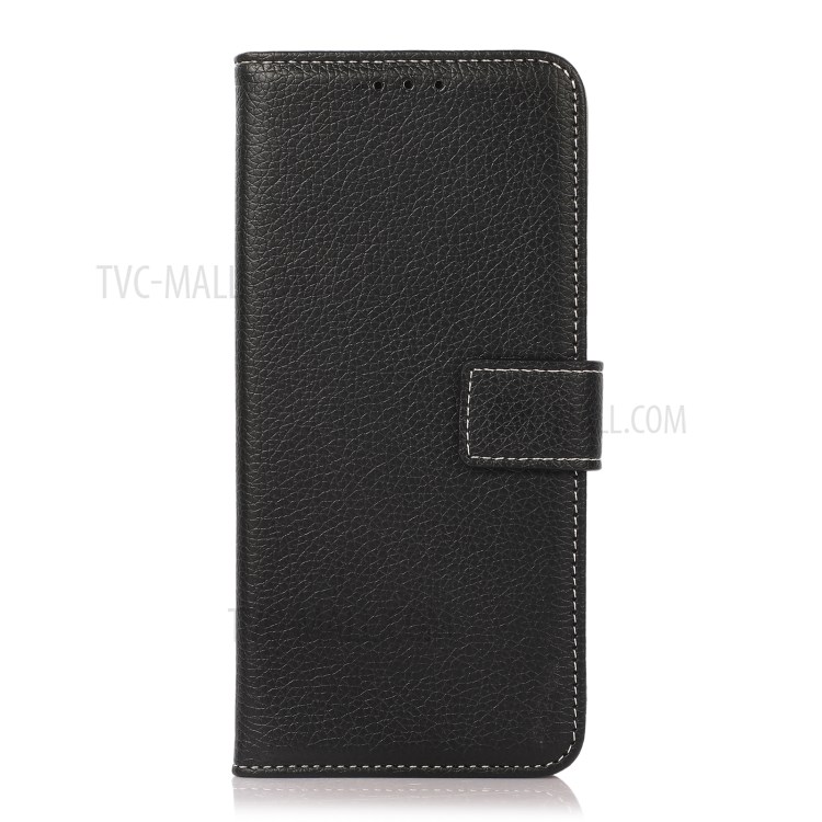 Litchi Texture Wallet Stand Design PU Leather Protective Phone Case Cover for Samsung Galaxy A03s (164.2 x 75.9 x 9.1mm) - Black-2