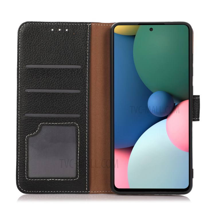 Litchi Texture Wallet Stand Design PU Leather Protective Phone Case Cover for Samsung Galaxy A03s (164.2 x 75.9 x 9.1mm) - Black-5