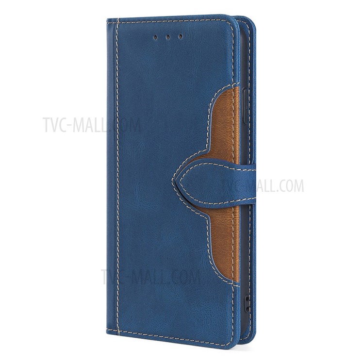 Textured Design Phone Case Wallet Stand Design PU Leather and TPU Phone Flip Cover Shell for Samsung Galaxy S21 FE 5G / S21 Fan Edition - Blue-2