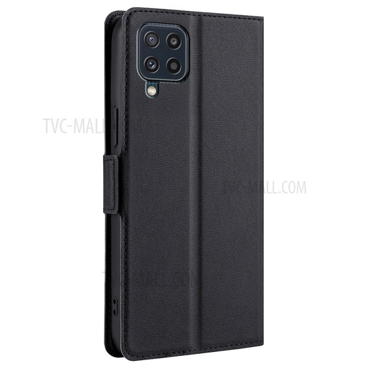 Ultra-thin Double Magnetic Clasps Leather Stand Phone Case Shell with Card Holder for Samsung Galaxy M32 (Global Version) - Black-6