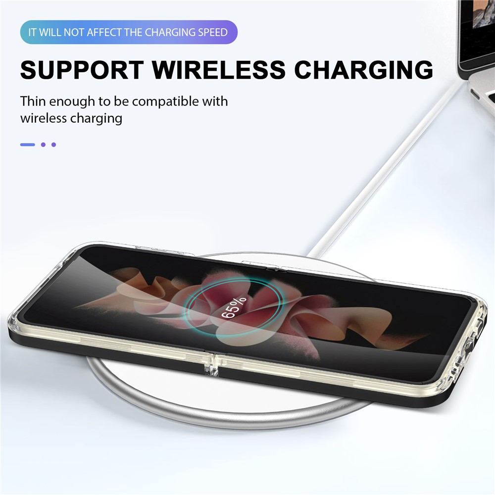 Anti-fall Transparent TPU + Acrylic + PC Hybrid Phone Case Cover for Samsung Galaxy Z Flip3 5G - Black-7