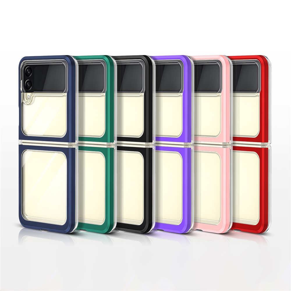 Anti-fall Transparent TPU + Acrylic + PC Hybrid Phone Case Cover for Samsung Galaxy Z Flip3 5G - Black-8