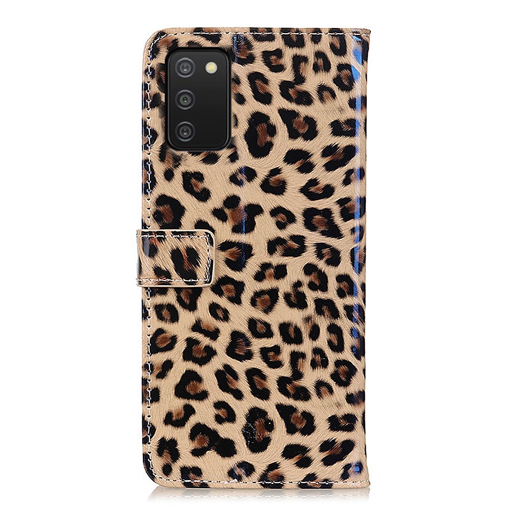 Leopard Texture PU Leather Wallet Stand Flip Protective Phone Case with Magnetic Closure for Samsung Galaxy A03s (164.2 x 75.9 x 9.1mm)-3