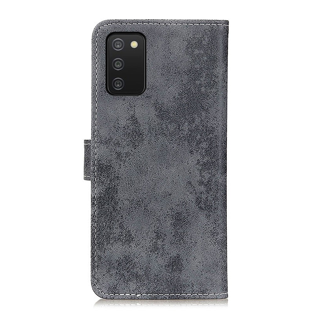 Stand Feature Vintage Style PU Leather Wallet Magnetic Protective Cover for Samsung Galaxy A03s (164.2 x 75.9 x 9.1mm) - Grey-3