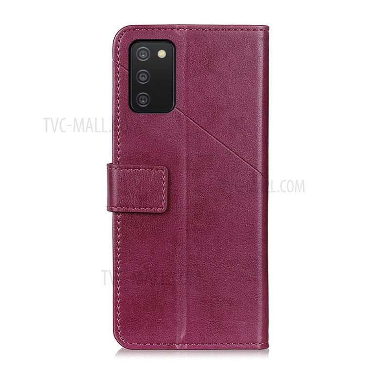 Magnetic Closure Flip Folio Shockproof PU Leather Cell Phone Stand Case Cover for Samsung Galaxy A03s (164.2 x 75.9 x 9.1mm) - Red-3