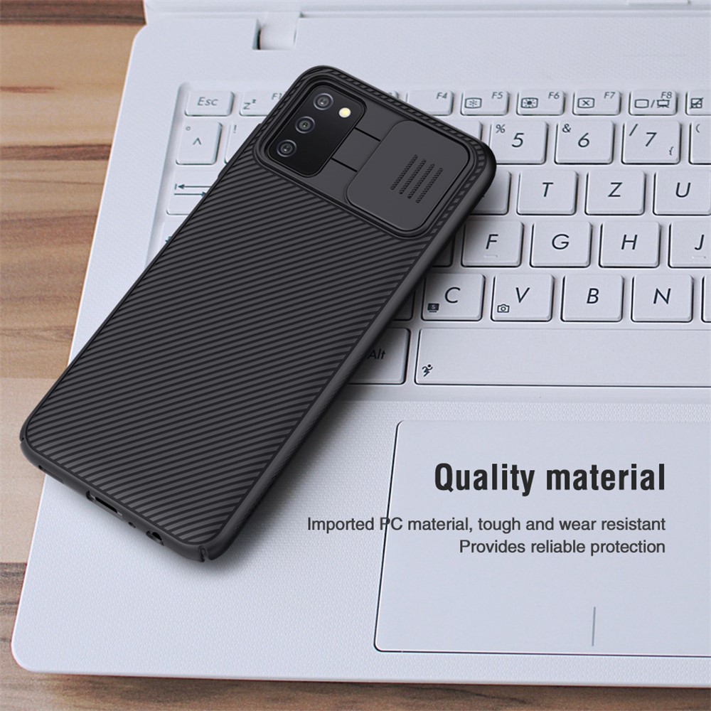 NILLKIN CamShield Scratch-Proof Durable Anti-Collision Hard PC Cover Case with Sliding Camera Cover for Samsung Galaxy A03s (166.5 x 75.98 x 9.14mm) - Black-11