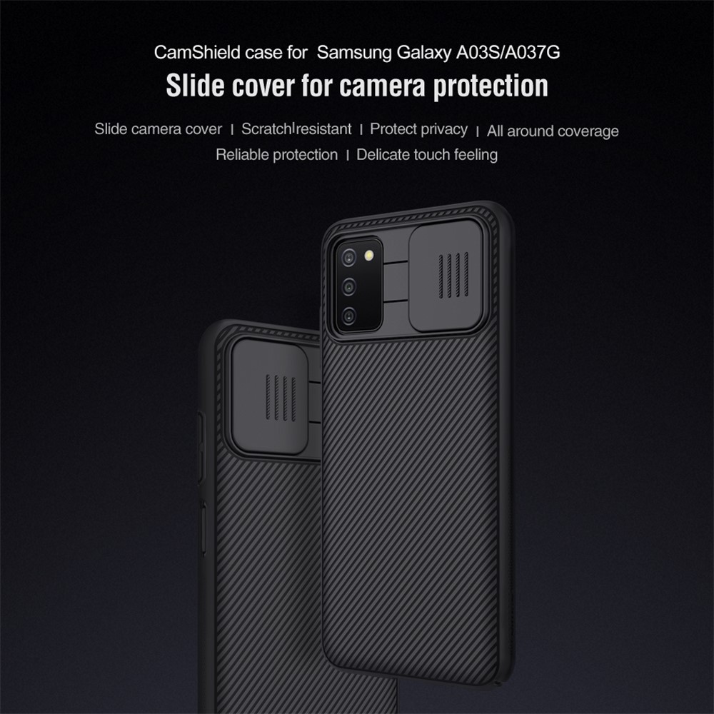 NILLKIN CamShield Scratch-Proof Durable Anti-Collision Hard PC Cover Case with Sliding Camera Cover for Samsung Galaxy A03s (166.5 x 75.98 x 9.14mm) - Black-3