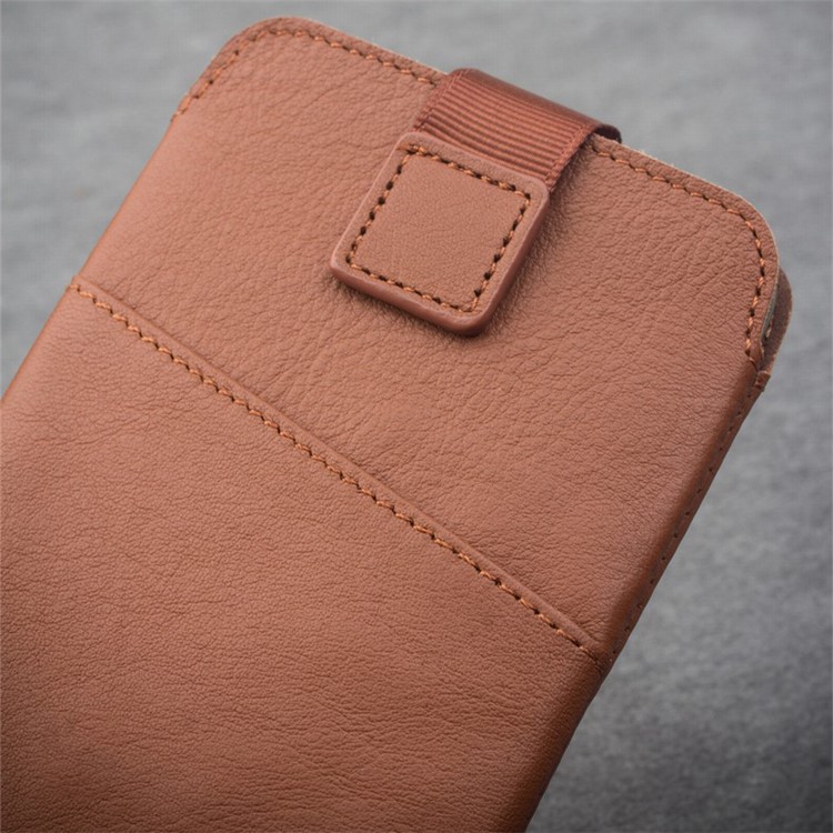 QIALINO Bolsa de couro genuíno caso titular do cartão para Samsung Note7 / S7 / Note5 / S6 Etc - Brown-10
