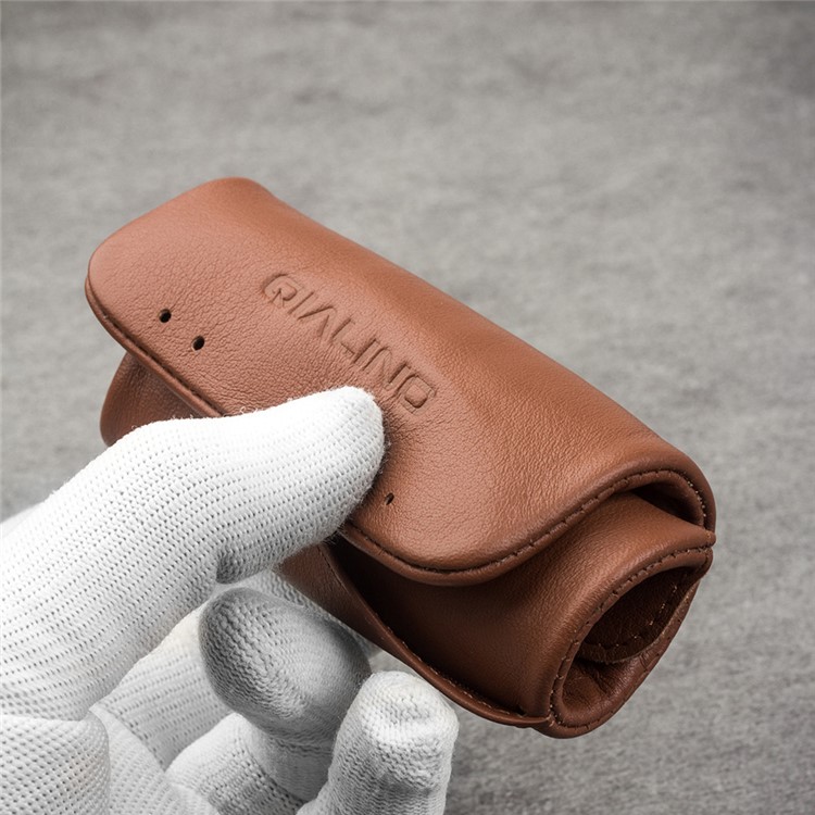 QIALINO Bolsa de couro genuíno caso titular do cartão para Samsung Note7 / S7 / Note5 / S6 Etc - Brown-2