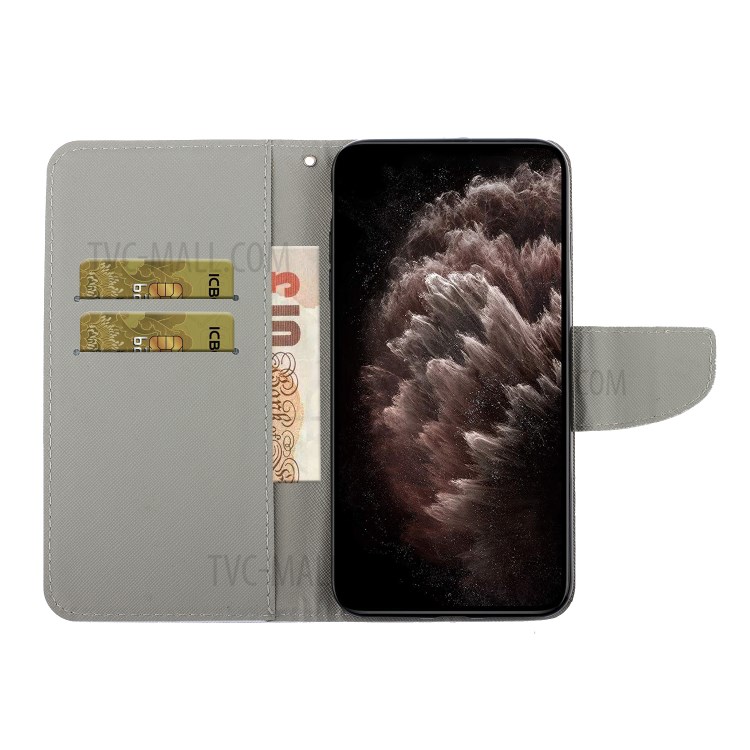 Pattern Printing Shockproof Wallet Stand Leather Phone Case Shell with Strap for Samsung Galaxy A52 4G/5G - Purple Butterfly-4