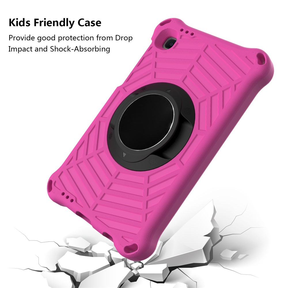 Diseño de Kickstand Spider Textura Web EVA Cubierta de Protección de Cubierta Con Correa Para el Hombro Para Samsung Galaxy Tab A7 Lite 8.7 Pulgadas - Rosa