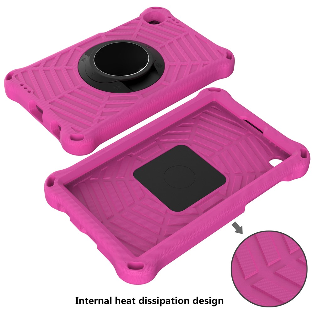 Diseño de Kickstand Spider Textura Web EVA Cubierta de Protección de Cubierta Con Correa Para el Hombro Para Samsung Galaxy Tab A7 Lite 8.7 Pulgadas - Rosa