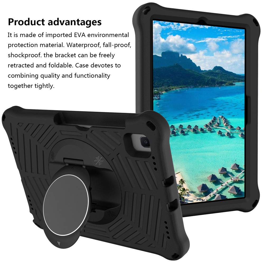 Spider Web Texture EVA Tablet Cover Case with Kickstand Shoulder Strap for Samsung Galaxy Tab S5e 10.5 (2019) SM-T720/T725 - Black-3