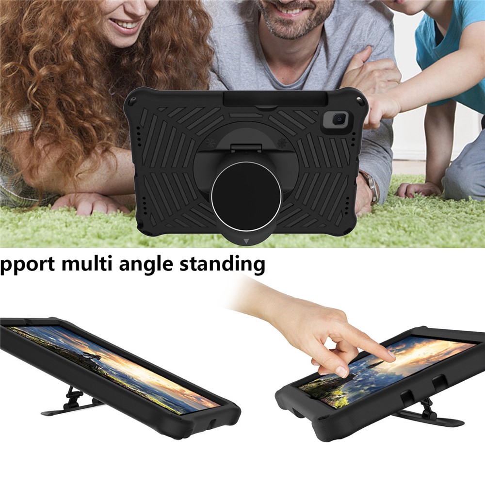 Spider Web Texture EVA Tablet Cover Case with Kickstand Shoulder Strap for Samsung Galaxy Tab S5e 10.5 (2019) SM-T720/T725 - Black-5