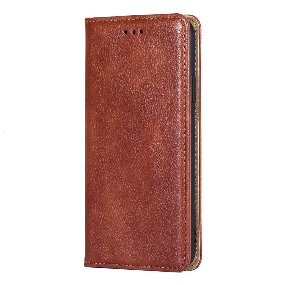 Stand Wallet Design Shockproof Stylish PU Leather Auto Closing Magnetic Flip Phone Case for Samsung Galaxy A03s (166.5 x 75.98 x 9.14mm) - Brown-2