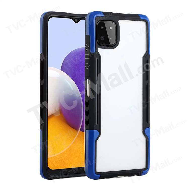 Anti-slip Grip TPU+Acrylic Hybrid Case Collision-resistant Back Cover for Samsung Galaxy A22 5G (EU Version) - Black/Blue-2