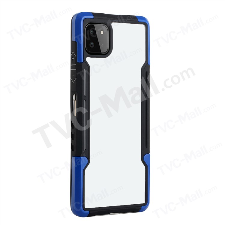 Anti-slip Grip TPU+Acrylic Hybrid Case Collision-resistant Back Cover for Samsung Galaxy A22 5G (EU Version) - Black/Blue-3