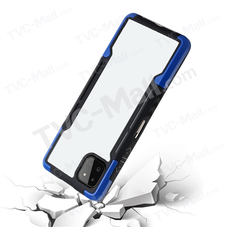 Anti-slip Grip TPU+Acrylic Hybrid Case Collision-resistant Back Cover for Samsung Galaxy A22 5G (EU Version) - Black/Blue-5