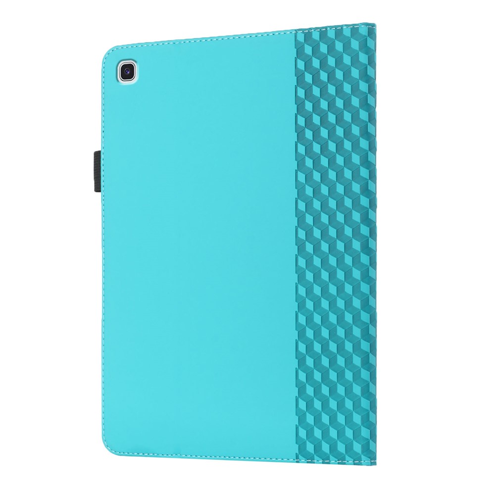 Stylish Rhombus Pattern Skin-touch Feeling Auto-absorbed Leather Tablet Protective Case Card Slots Cover for Samsung Galaxy Tab S6 Lite/P610/T615 - Blue-3