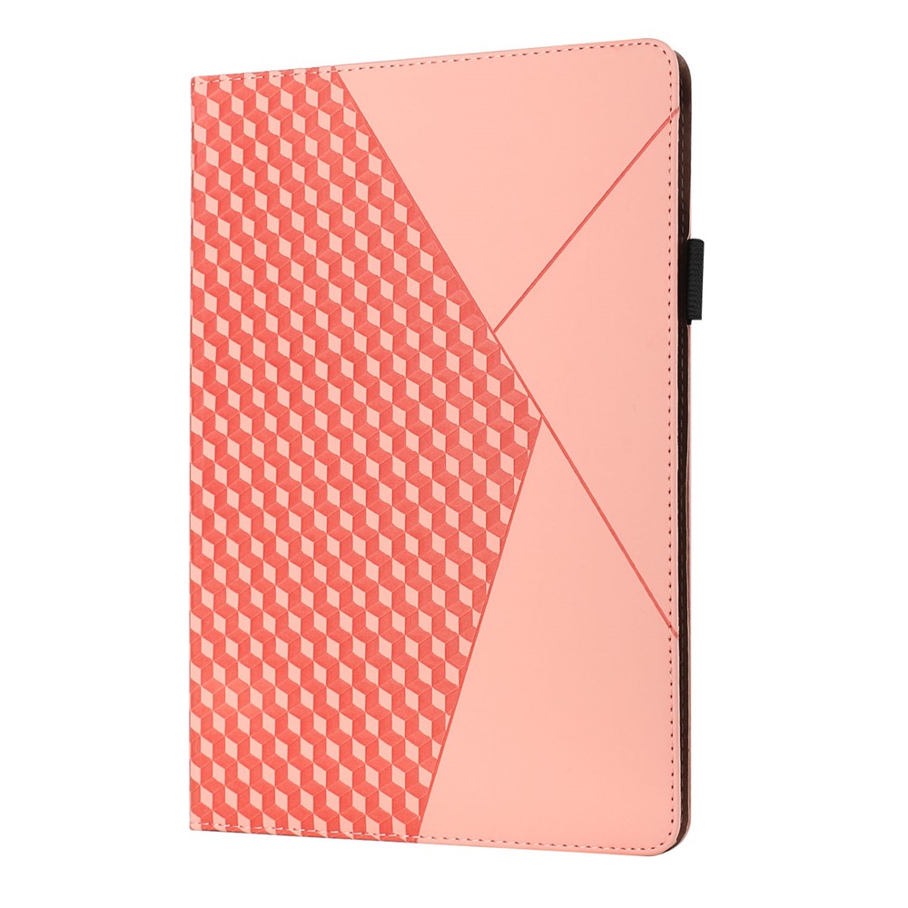 Stylish Rhombus Pattern Skin-touch Feeling Auto-absorbed Leather Tablet Protective Case Card Slots Cover for Samsung Galaxy Tab S6 Lite/P610/T615 - Rose Gold-2