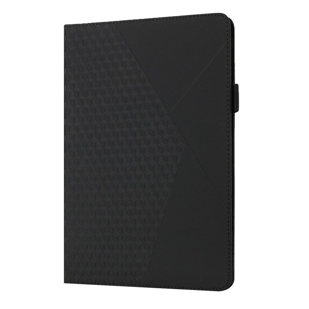 Card Slots Design Full Protective Skin-Touch PU Leather Tablet Protective Cover Case with Rhombus Imprinting and Anti-Slip Strap for Samsung Galaxy Tab A7 Lite 8.7-inch T220/T225 - Black-2