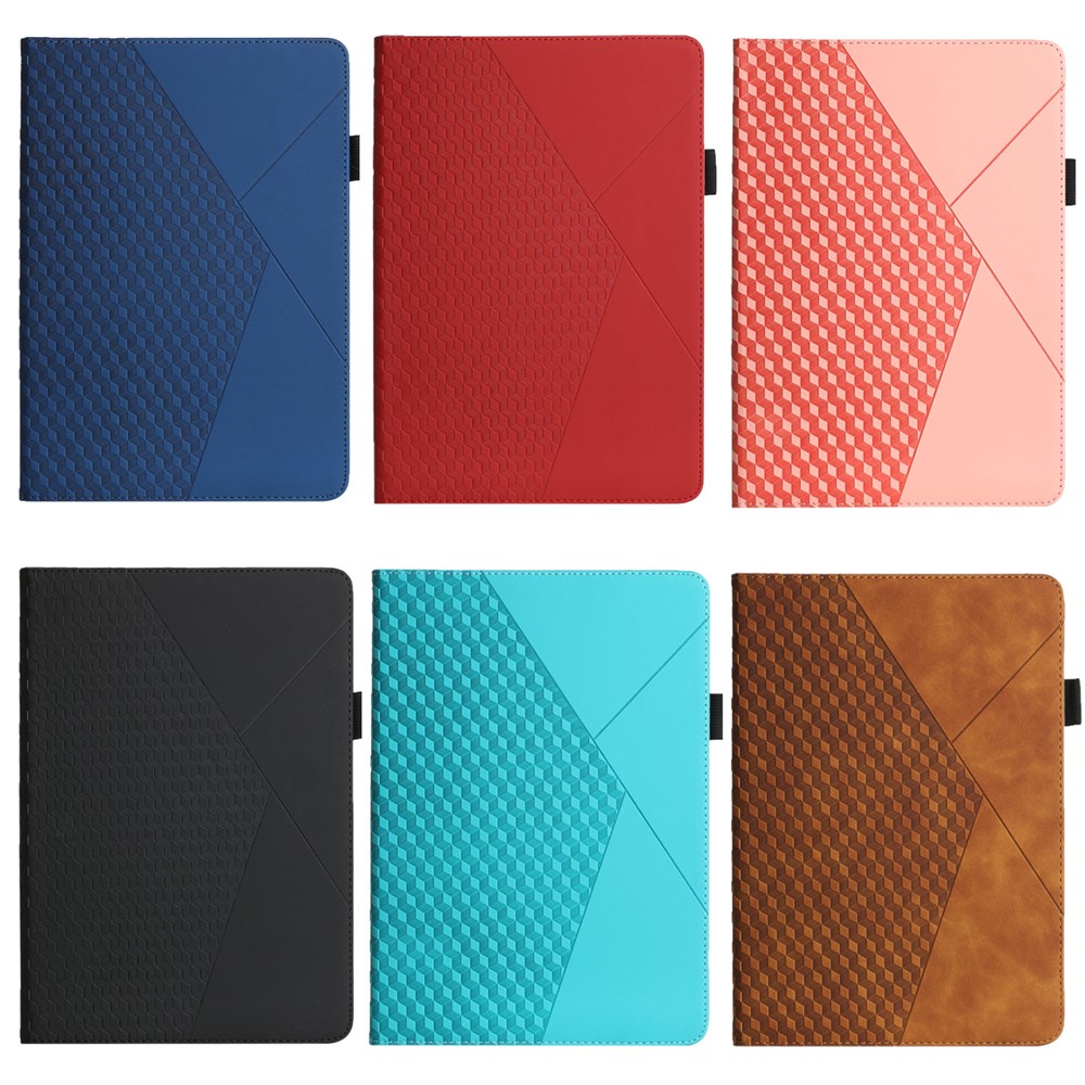 Kartensteckplätze Design Full Protective Skin-Touch PU Leder Tablet Schutzhülle Mit Rhombus-prägen Und Anti-rutsch-riemen Für Samsung Galaxy Tab A7 Lite 8,7-zoll T220/T225 - Saphir-8