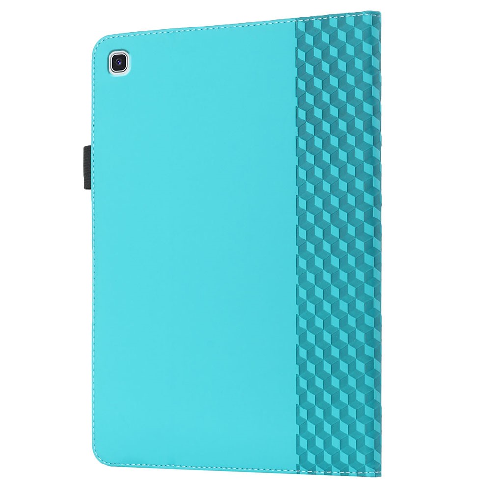 Rhombus Imprinting Full Protective Skin-Touch PU Leather Tablet Protective Cover Case with Card Slots for Samsung Galaxy Tab A 8.0 Wi-Fi (2019) SM-T290 T290/T295/T297 - Lake Blue-4