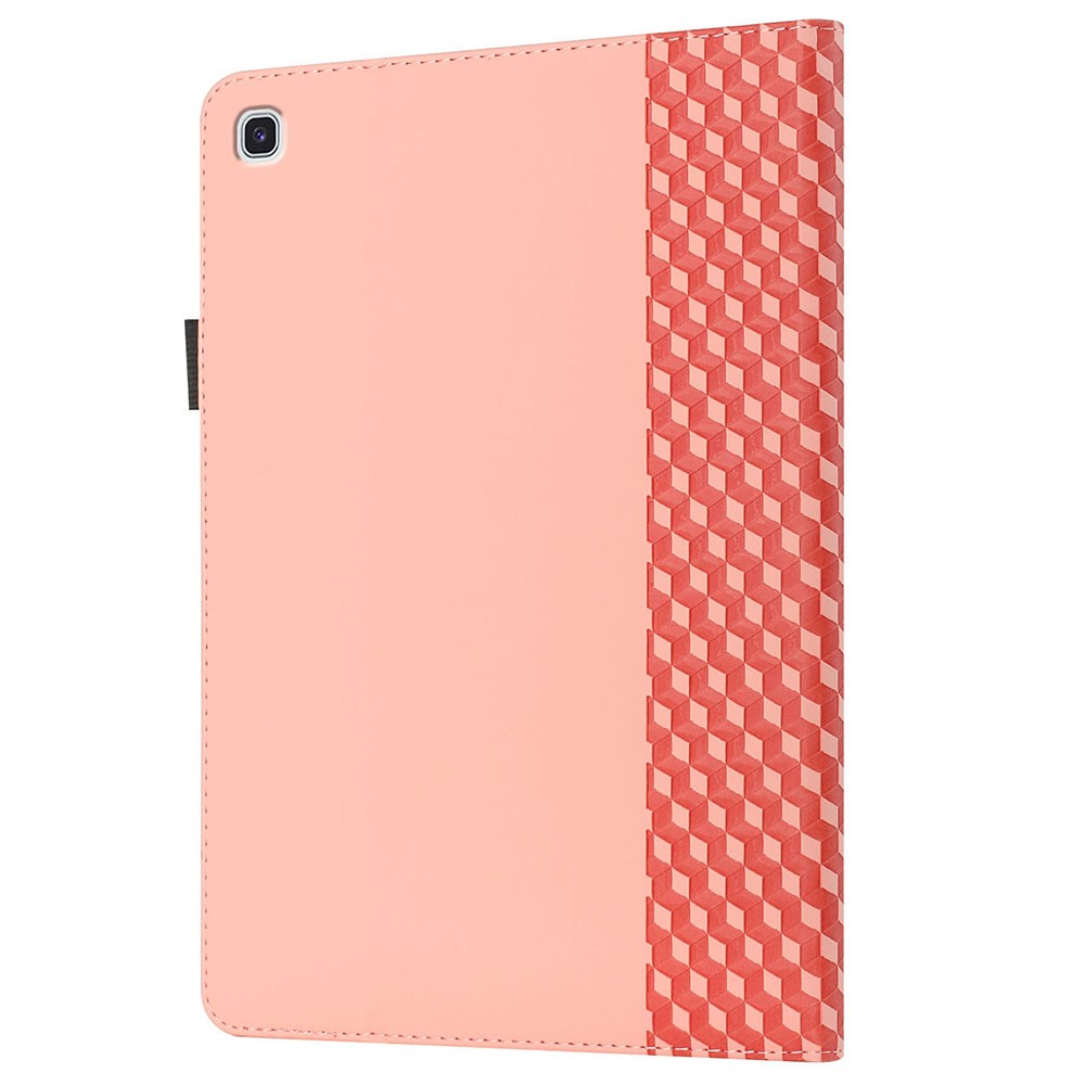 Rhombus Imprinting Full Protective Skin-Touch PU Leather Tablet Protective Cover Case with Card Slots for Samsung Galaxy Tab A 8.0 Wi-Fi (2019) SM-T290 T290/T295/T297 - Rose Gold-4