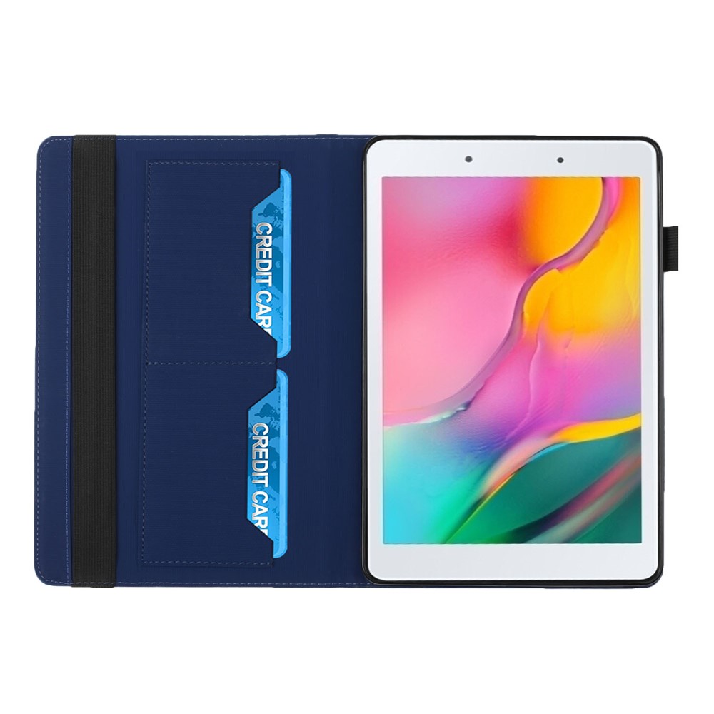 Rhombus Imprinting Full Protective Skin-Touch PU Leather Tablet Protective Cover Case with Card Slots for Samsung Galaxy Tab A 8.0 Wi-Fi (2019) SM-T290 T290/T295/T297 - Sapphire-5
