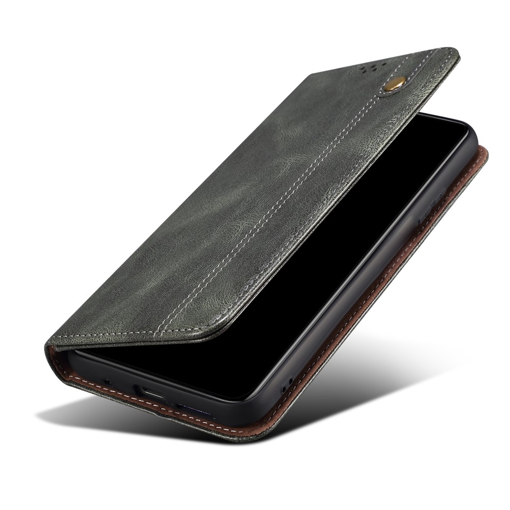 Magnetic Auto-absorbed PU Leather Wallet Stand Waxy Crazy Horse Texture Phone Case Cover for Samsung Galaxy M52 5G - Green-8